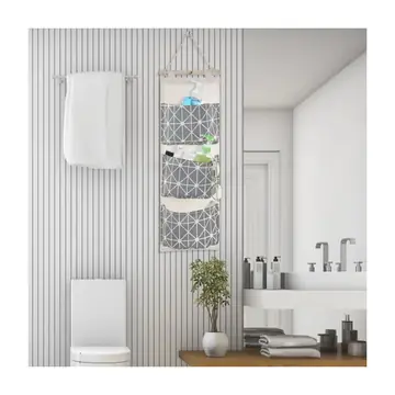 Wall Mounted Storage Bag Door Closet Hanging Storage Bag Organizer Waterproof 3 Pockets Pouch