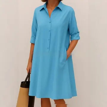 Women's Fashion Loose Solid Color Dress