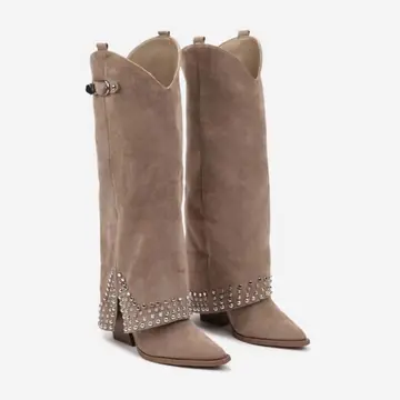 Women's Frosted Rivet Pantyhose Boots