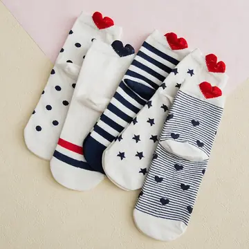 Women's Socks Cotton Heel With Hearts Low Top Invisible Short Tube Breathable Cute Japanese Style Wholesale
