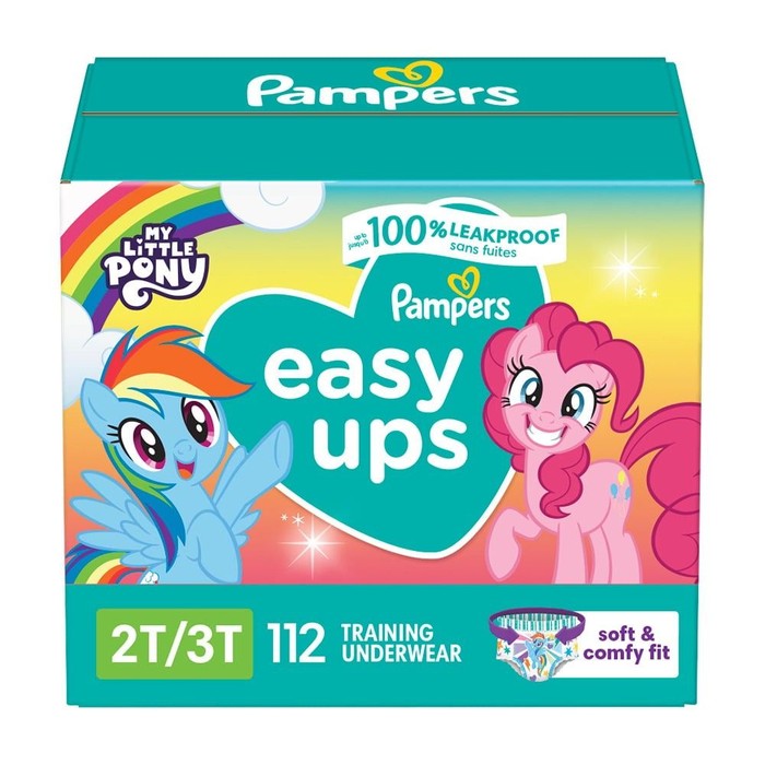 112 Pieces Pampers Easy Ups Training Underwear Girls Size 2t/3t 112 ct - Baby Diapers