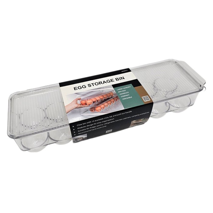 Egg Storage Bin With Lid And Handle
