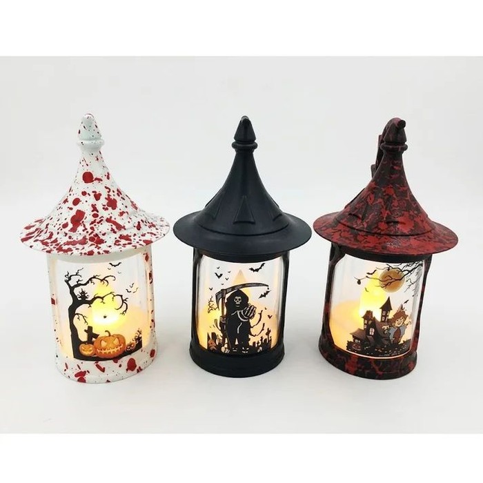 12 Pieces Halloween Led Mini Lanterns With Flameless Candle - Lamps and Lanterns