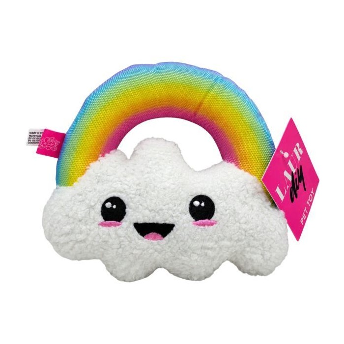 Laur Diy Plush Rainbow Cloud Pet Rope Toy With Squeaker