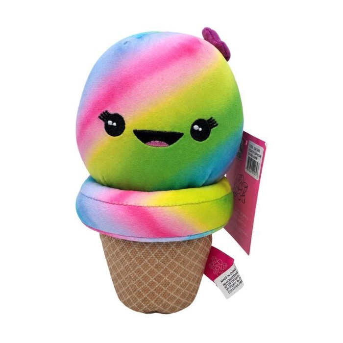 Laur Diy Plush Rainbow Ice Cream Pet Rope Toy With Squeaker
