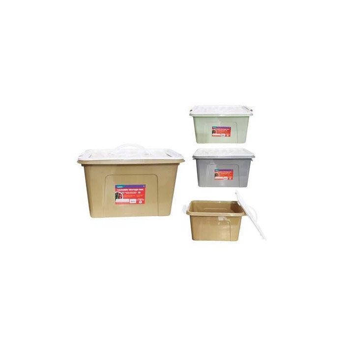 Lockable Storage Box 22L 16.34" X 12.2" X 10.24" High