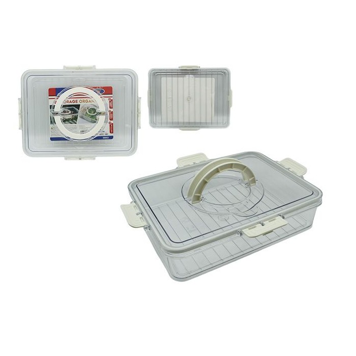 Lockable Storage Organizer With Handle 12X9.25X2.5" High