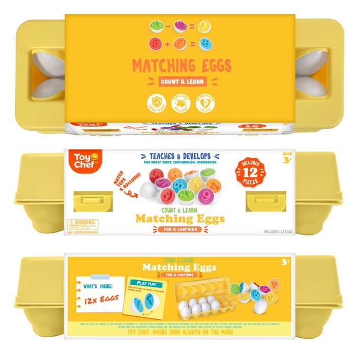 12 pieces Matching Number Eggs - 12 Eggs - Baby Toys