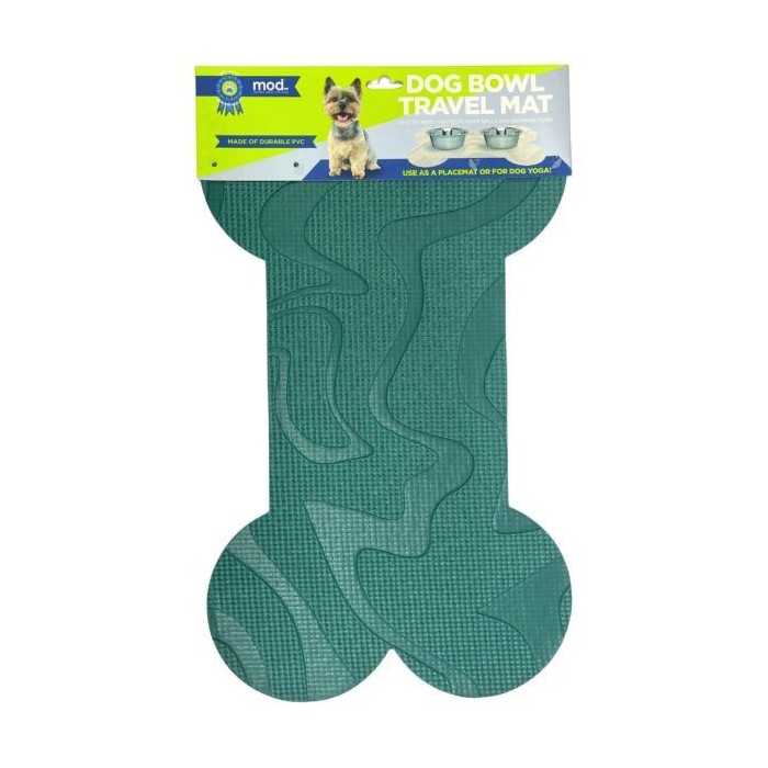 Mod Dog 24-inchx16-inch Bone Shaped Feeding Mat In Green