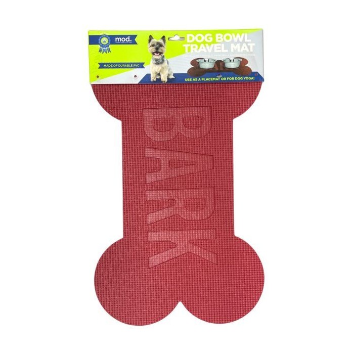 Mod Dog 24-inchx16-inch Bone Shaped Feeding Mat In Red