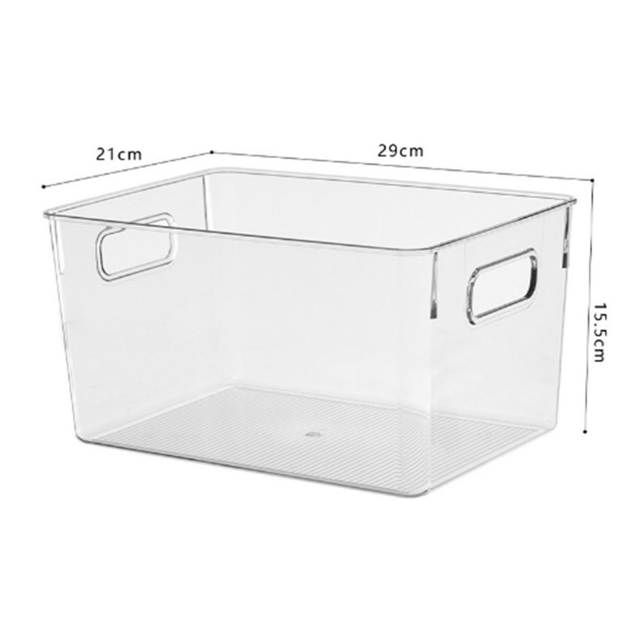 Multipurpose Storage Bin W/handle Clear Pet Rectangle Medium
