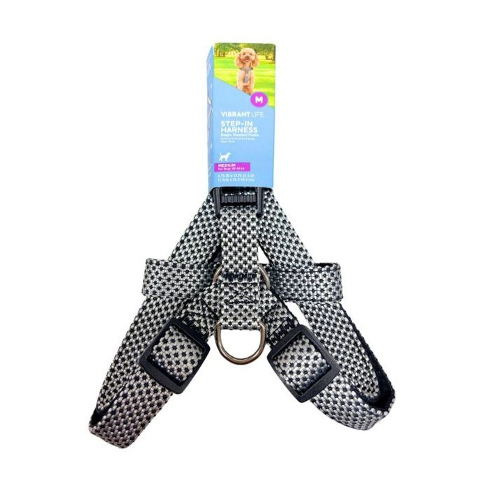 Vibrant Life Grey Medium Padded Pet Harness