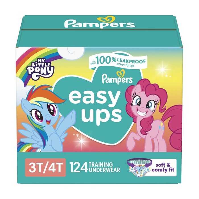 124 Pieces Pampers Easy Ups Training Underwear Girls Size 3t/4t 124ct - Baby Diapers
