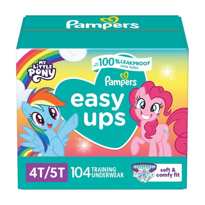 124 Pieces Pampers Easy Ups Training Underwear Girls Size 4t/5t 104 ct - Baby Diapers