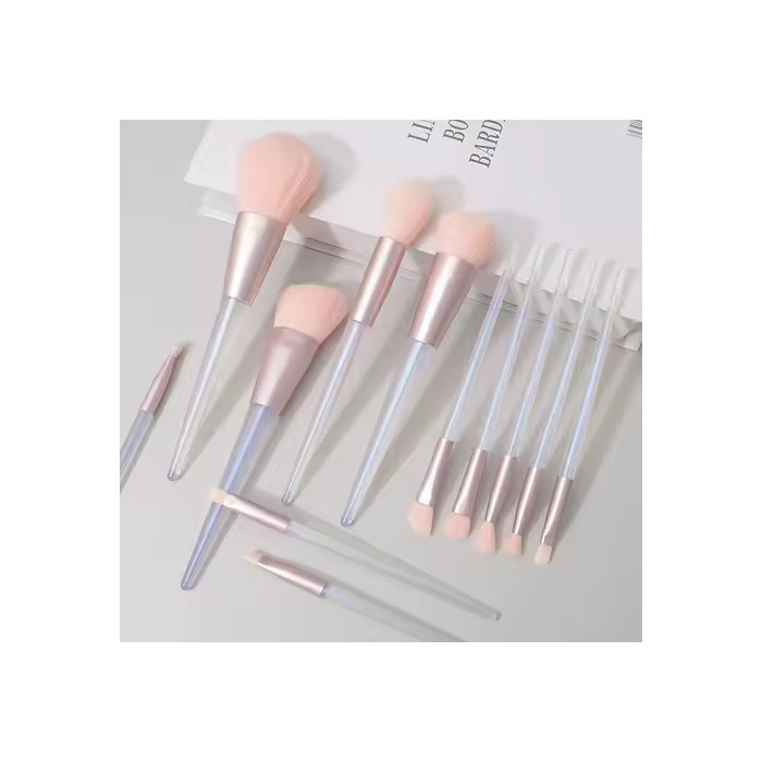 12Pcs Crystal Handle Makeup Brush Set Professional Travel Beauty Tool Kit For Eye Shadow Blending Foundation Powder Makeup
