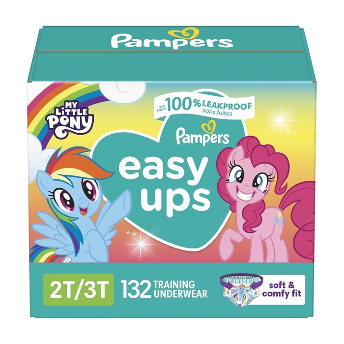 132 Pieces Pampers Easy Ups Training Underwear Girls Size 2t/3t 132 ct - Baby Diapers