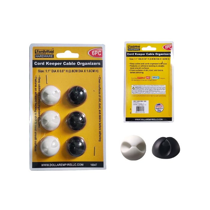 6-Piece Cord Keepers Cable Organizers 1.2" Diameter