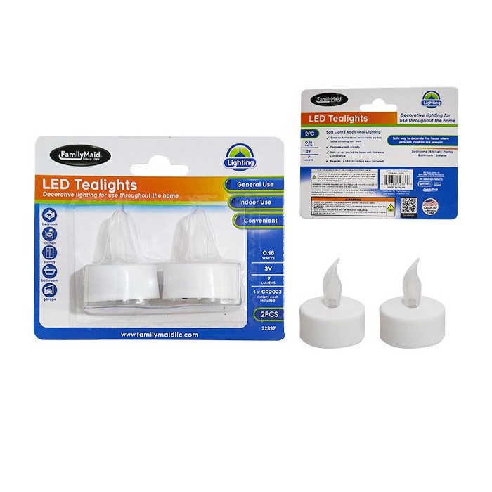 Led Tealights 2-Piece Set 1.5-inch Diameter