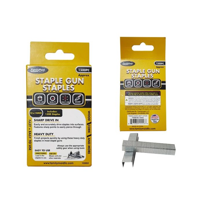 144 Pieces Staple Gun Staples 1500-Piece 10x10mm Long - Staples & Staplers