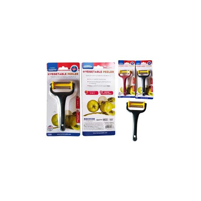 Vegetable Peeler 3-IN-1 3-inch X6-inch Long Blue Yellow Color