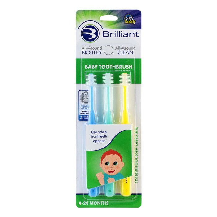 Brilliant Baby Toothbrush 3ct - BluE-MinT-Yellow
