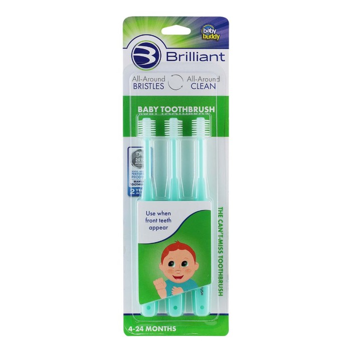 Brilliant Baby Toothbrush 3ct - Mint