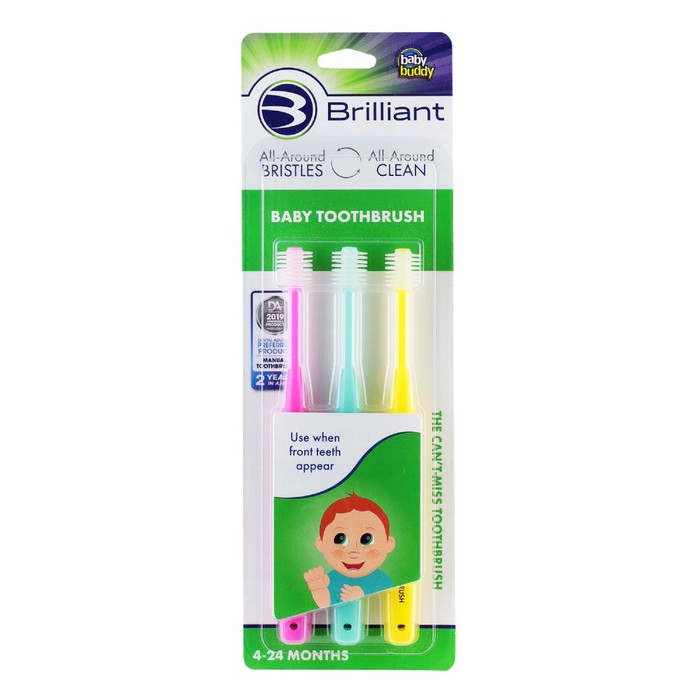 Brilliant Baby Toothbrush 3ct - PinK-MinT-Yellow