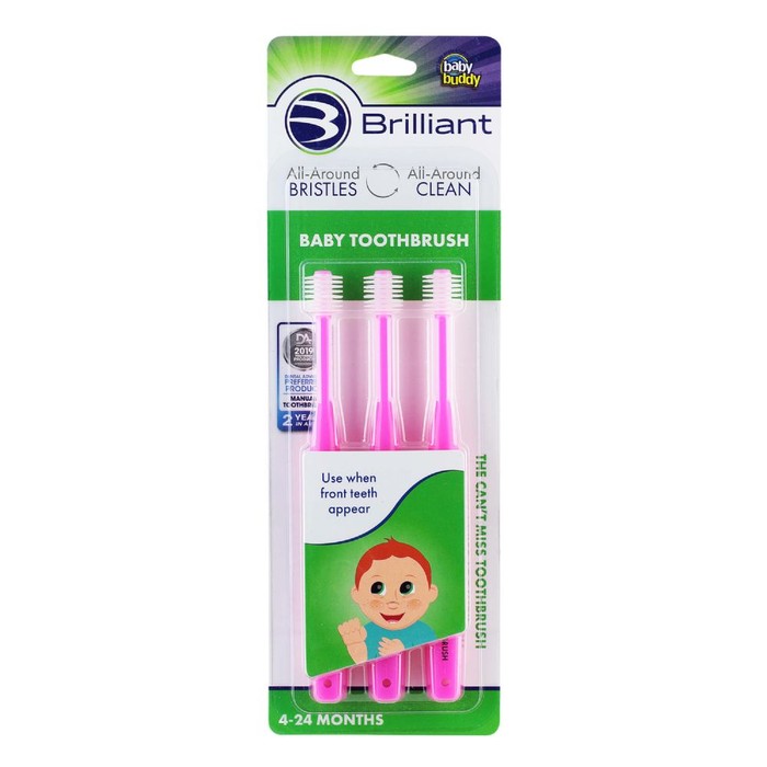 Brilliant Baby Toothbrush 3ct - Pink