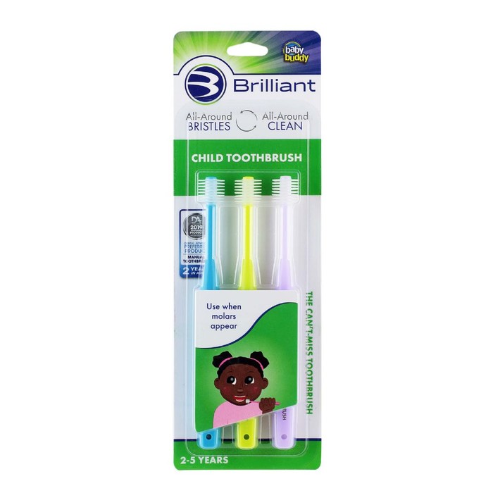 Brilliant Child Toothbrush - 3ct - Sky BluE-LimE-Lilac