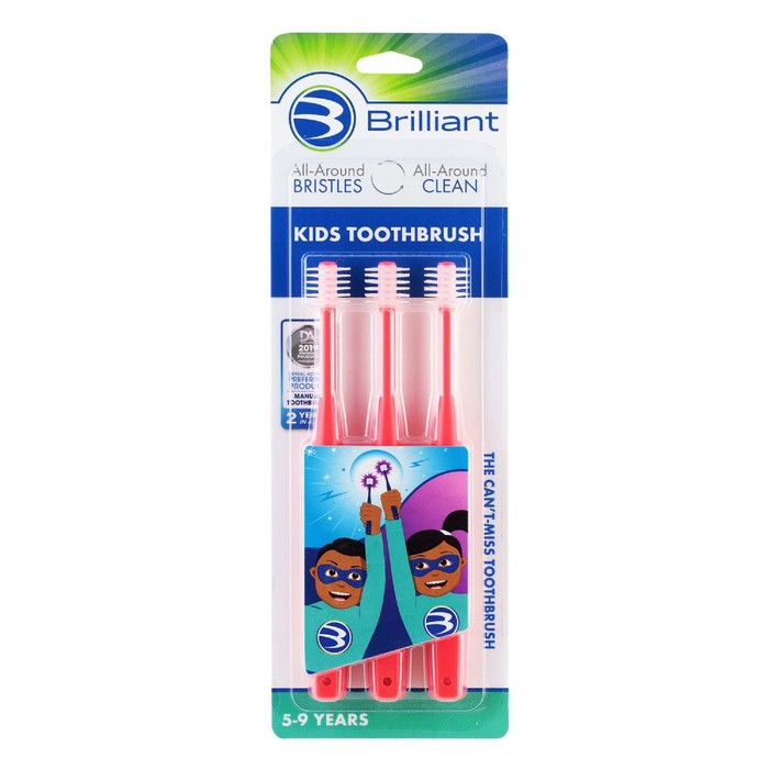 Brilliant Kids Toothbrush - 3ct - Red