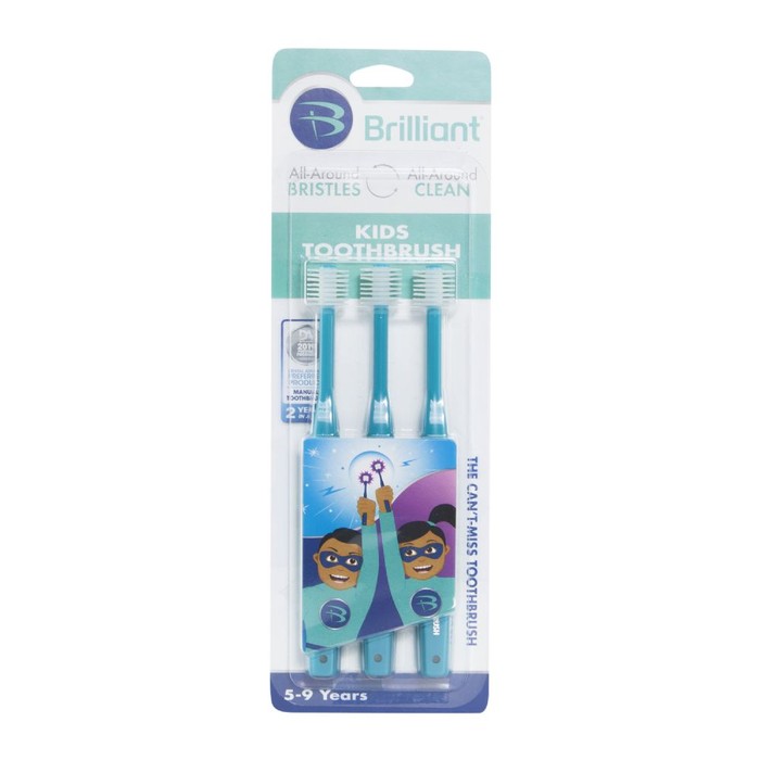 Brilliant Kids Toothbrush - 3ct - Teal