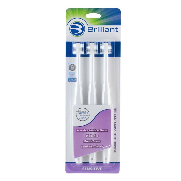 Brilliant Sensitive Toothbrush 3ct - White