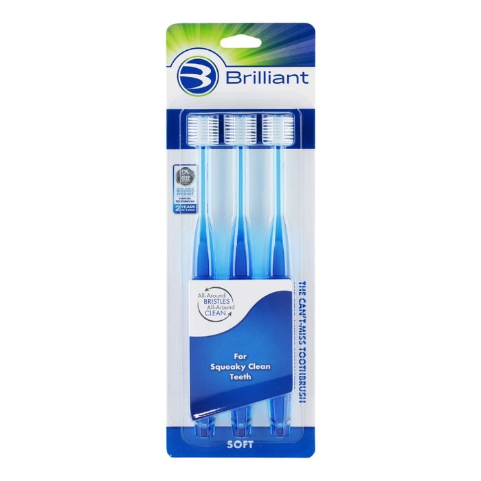 Brilliant Soft Toothbrush 3ct - Blue