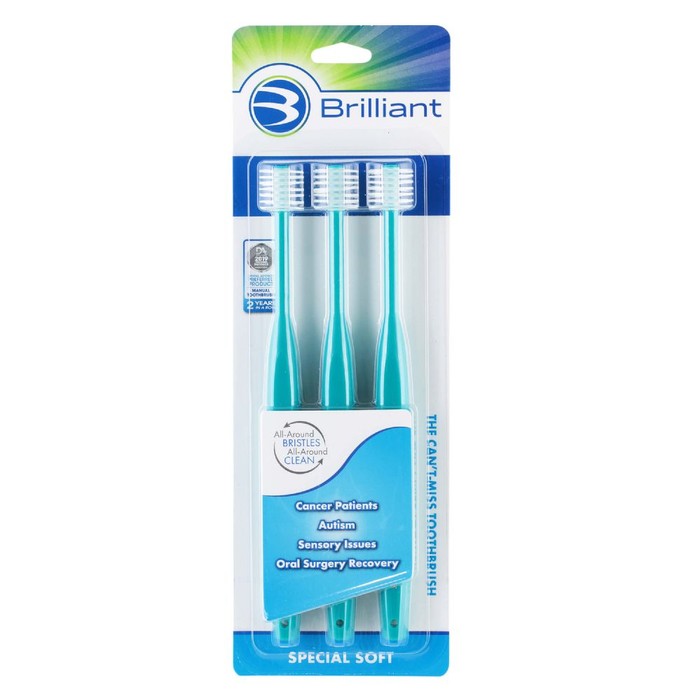 Brilliant Special Soft Toothbrush 3ct - Teal