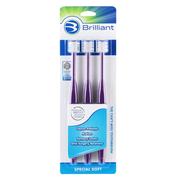 Brilliant Special Soft Toothbrush 3ct - Violet