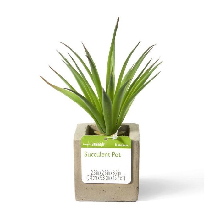 Decorative Faux Succulent In Cement Pot