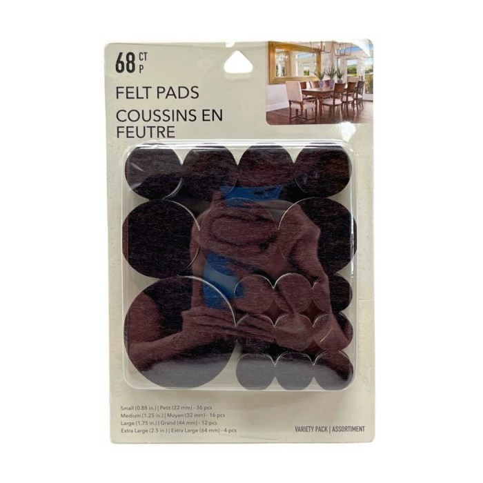 68 Count Brown Felt Furniture Pads