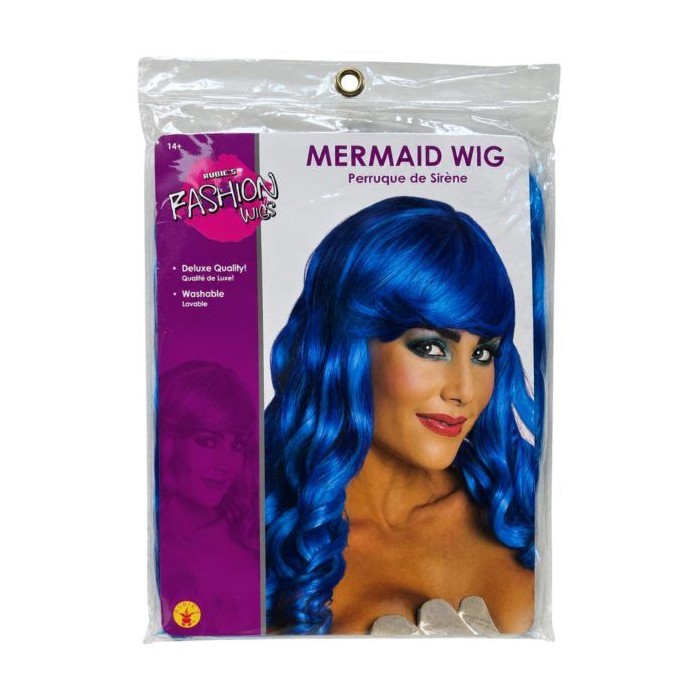 Long Wavy Blue Mermaid Costume Wig