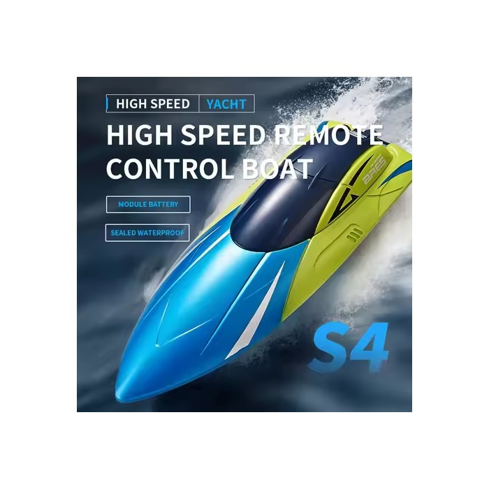2.4G Remote Control Boat Double Rudder Motor Waterproof ABS High Speed Speedboat S4 Boy Toy Remote Control Speedboat Gift