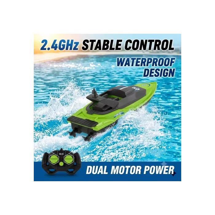 2.4GHz High Speed RC Boat Waterproof Remote Control Speed Boat Dual Motor Electric Racing Boat for Kids Boys Outdoor Pool Toys
