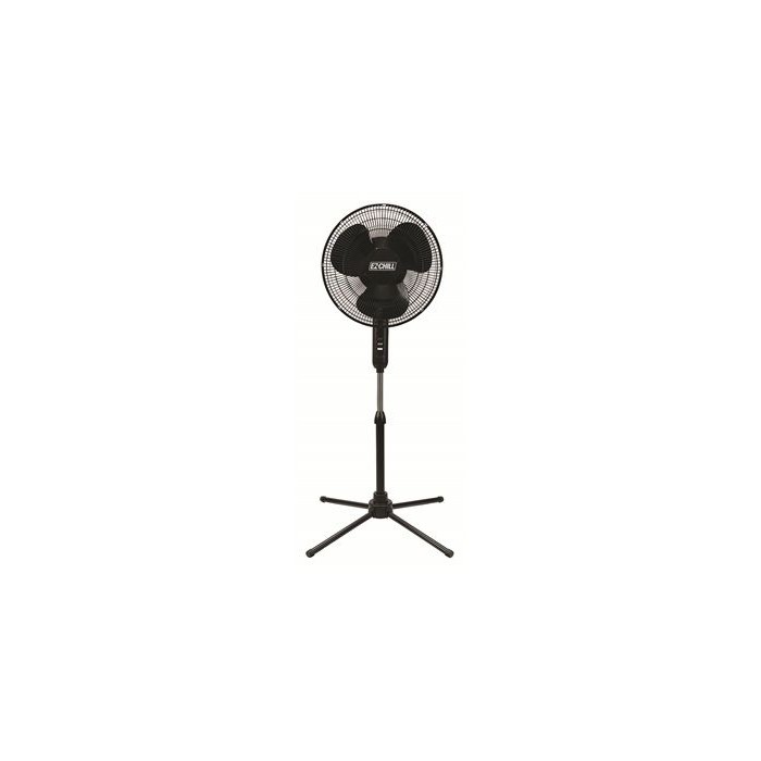 16" Black Oscillating Fan With Folding Base