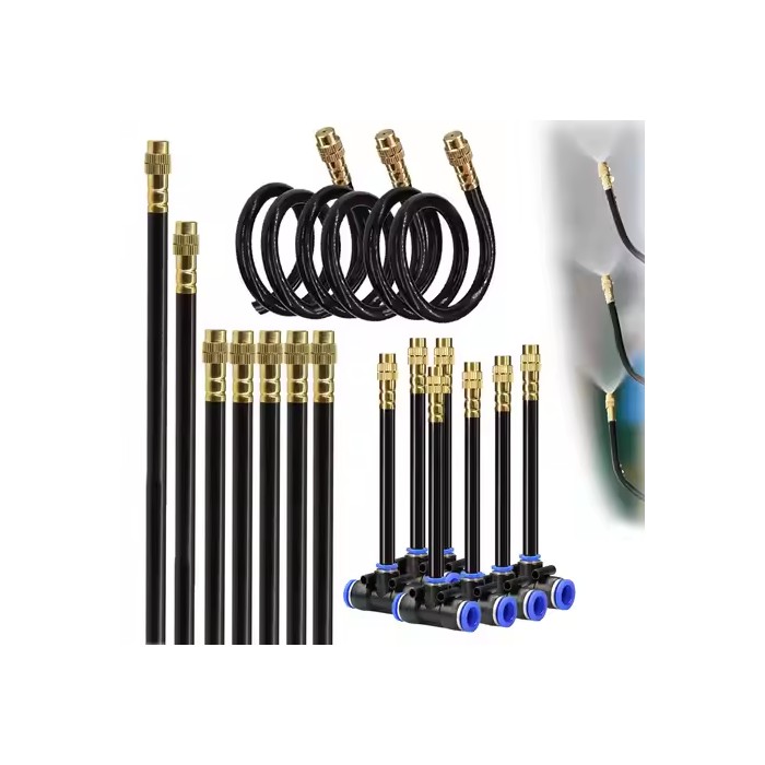 20/30/50cm Bendable Pole Brass Nozzle for Garden Balcony Plants 3/8" PE Hose Fogging Sprinklers DIY Quick Connect Spray Watering