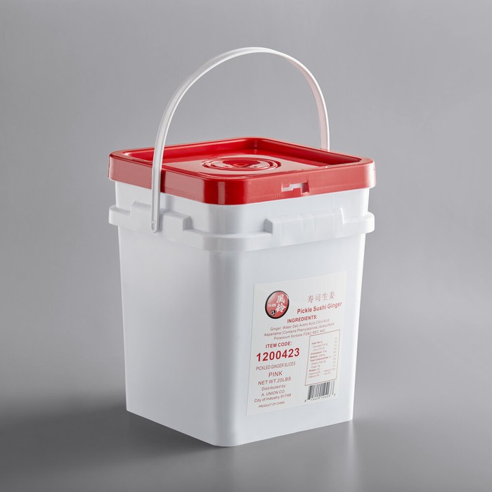 20 lb. Pail Pink Pickled Sushi Ginger Slices