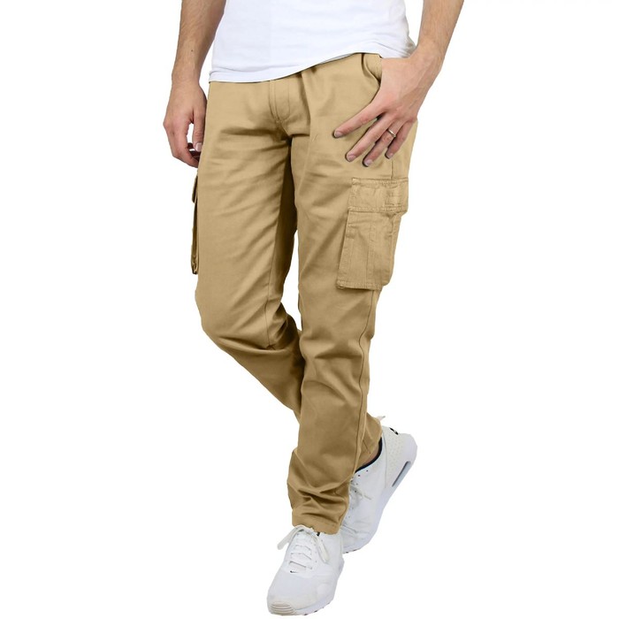 24 Packs Men's FleX-Stretch Cotton Cargo Pants Khaki Size 32
