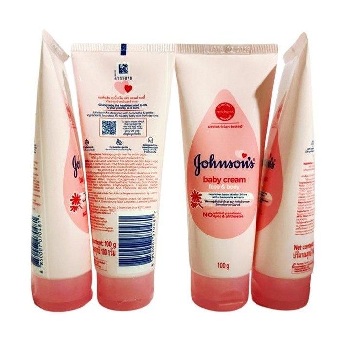 24 Pieces 100gm Johnsons Baby Cream Regular Tube - Baby Beauty & Care Items