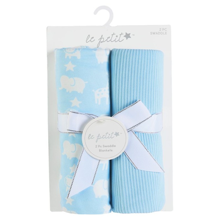 2-Pack Swaddle Blankets - Animals