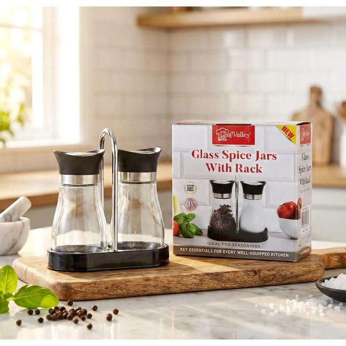 24 pieces 2 Pcs Spice Jars W/ Rack - Kitchen Gadgets & Tools