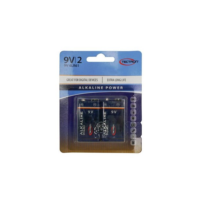 2 Pk 9v Alkaline Battery