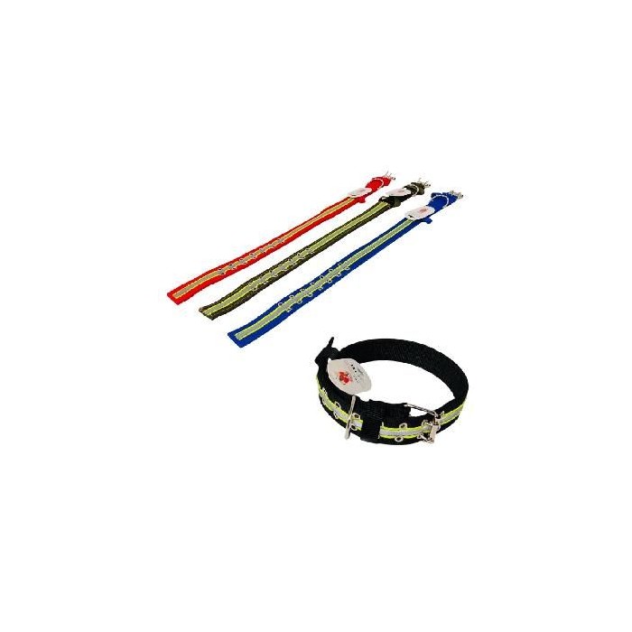 24-inch High Visibility 1.5-inch Wide Pet Collar Double Row Buckle