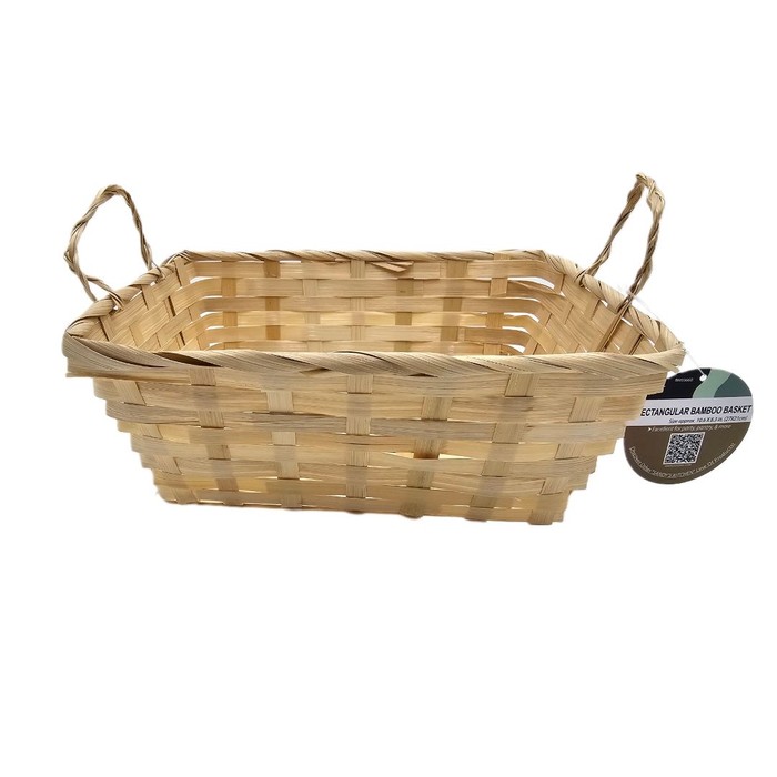 Bamboo Basket Rectangle 10.6 X 8.3 in